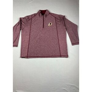Antigua Washington Redskins Mens XXXL 1/4 Zip Pullover Maroon Heathered 3XL